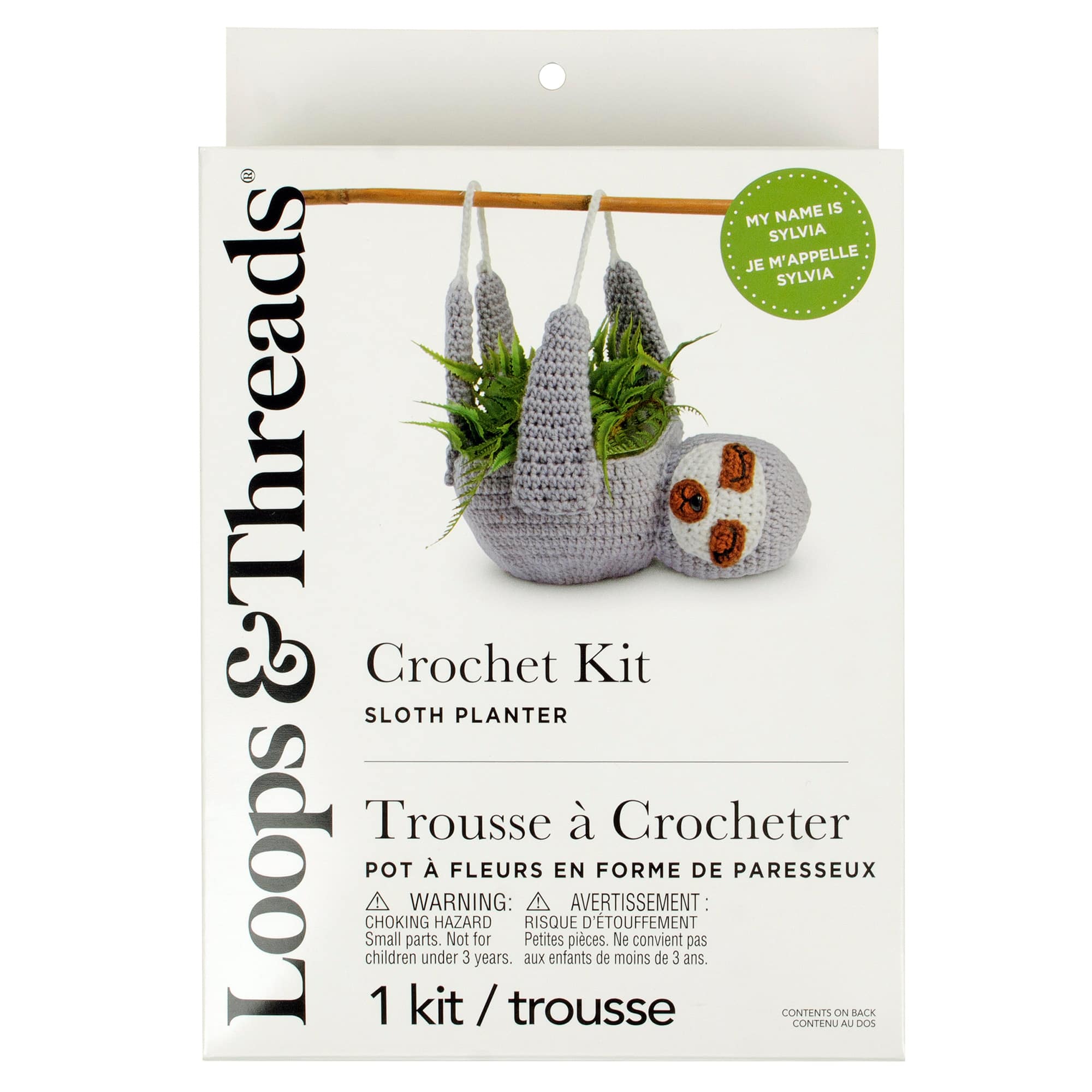 Intermediate Sloth Planter Crochet Kit by Loops & Threads®